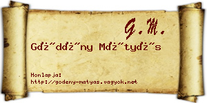Gödény Mátyás névjegykártya